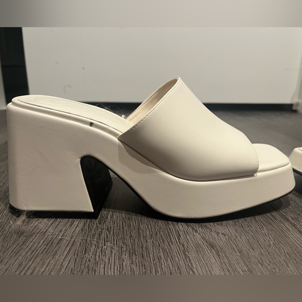 white platform heel